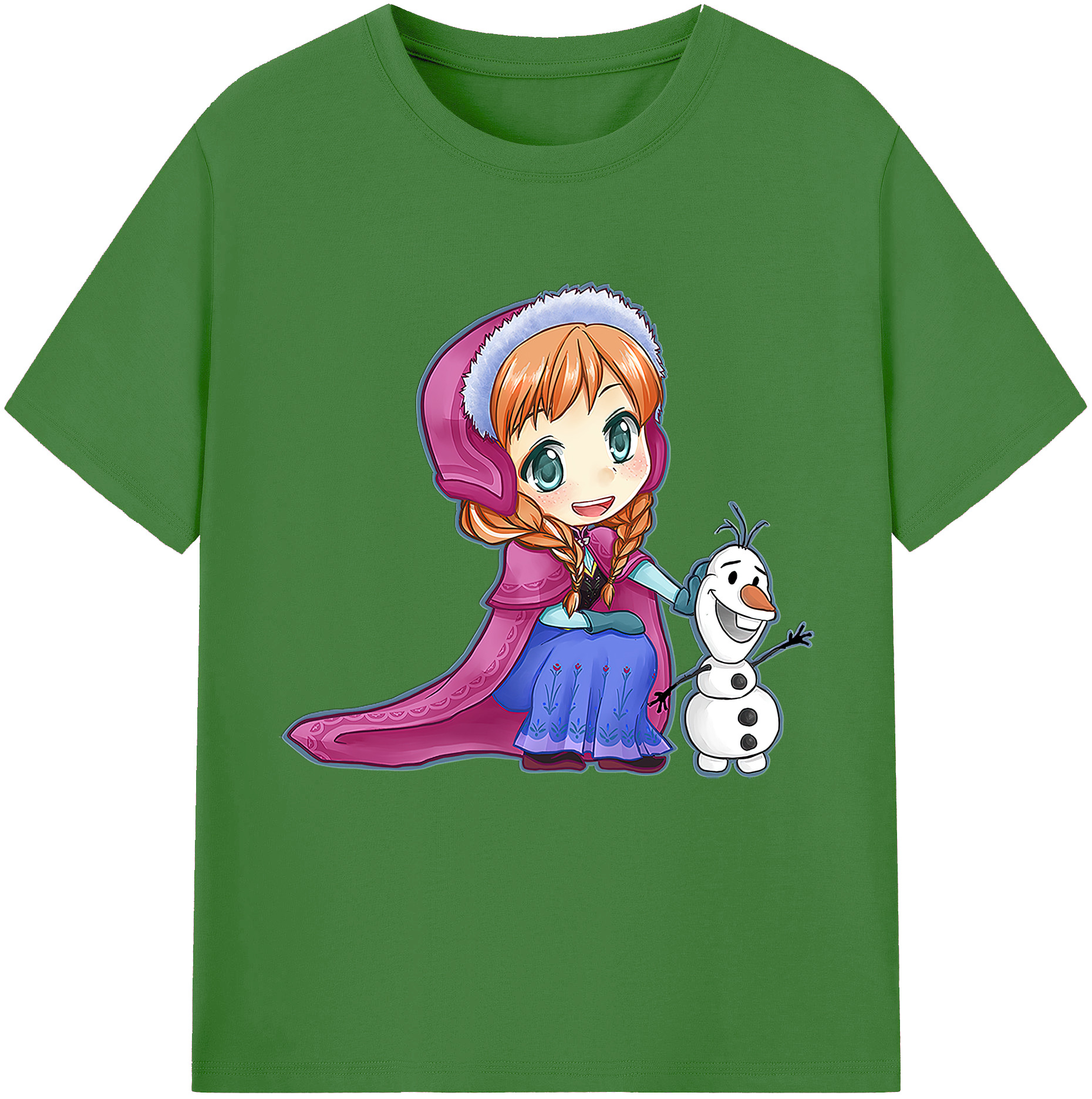 （画像用） アナと雪の女王 アンナ エルサ Frozen Anna Elsa レディースカジュアルプリントTシャツ（綿100％）